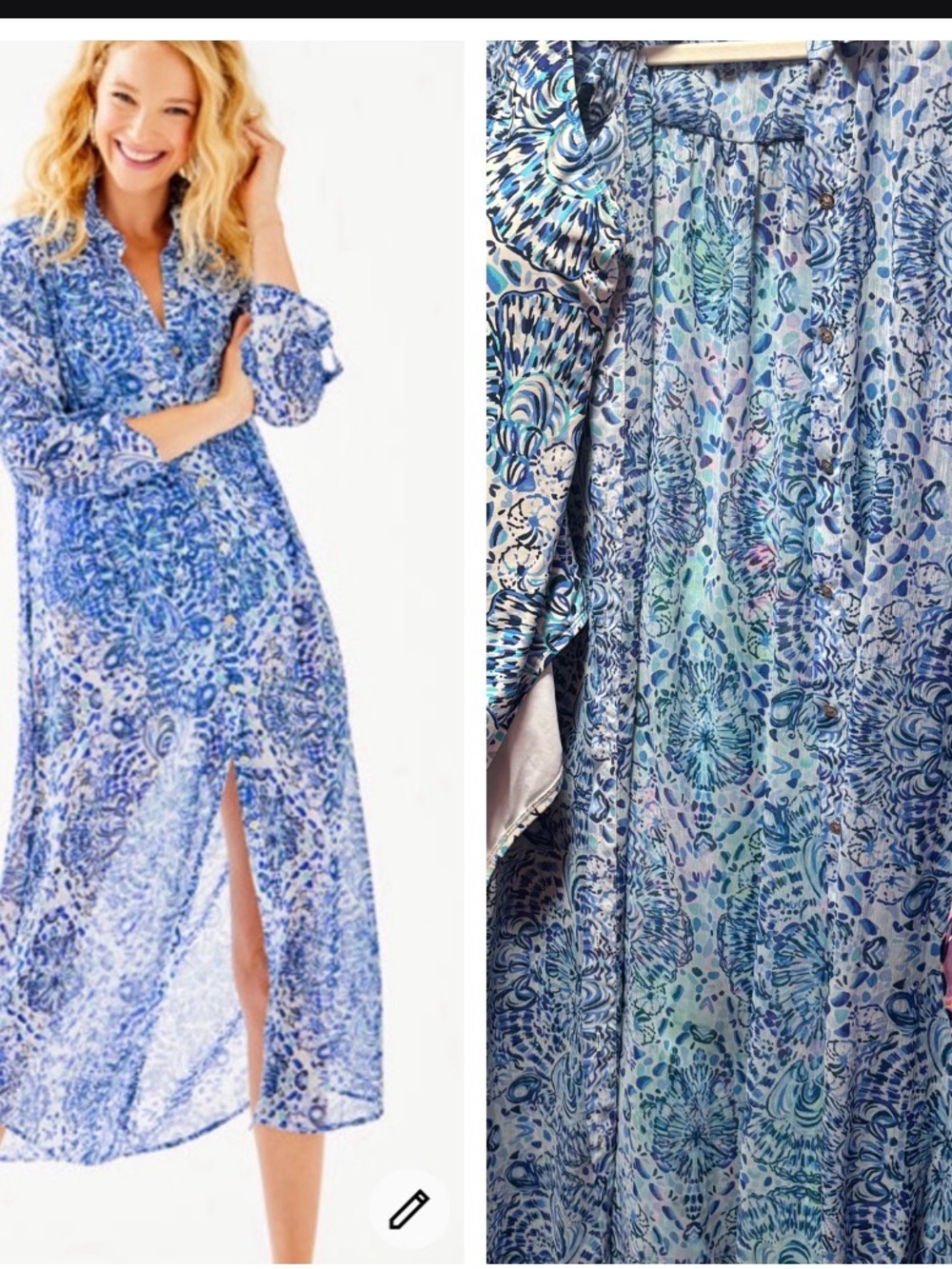 Lilly Pulitzer Natalie maxi cover up SZ medium sheer hard to find
